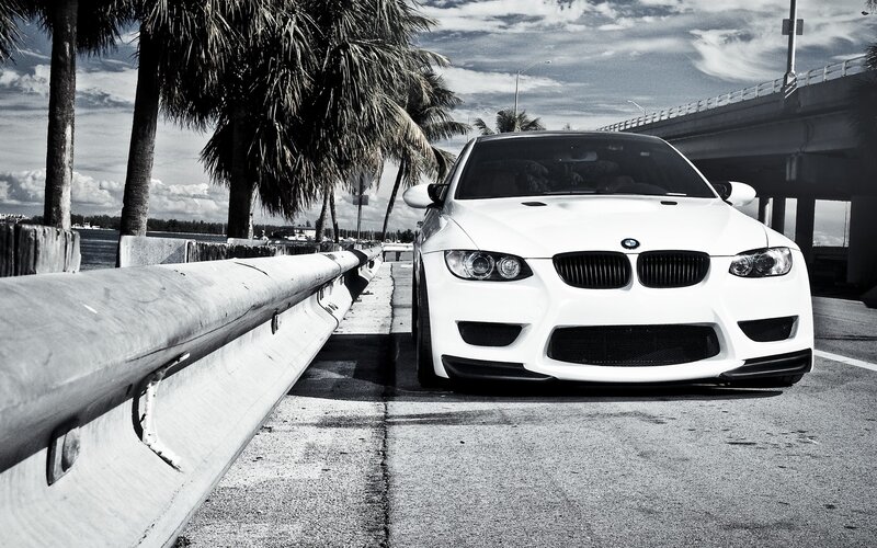 White BMW M3 Car — Black
