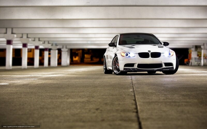 White Bmw M3 Car — Dramatic, Night