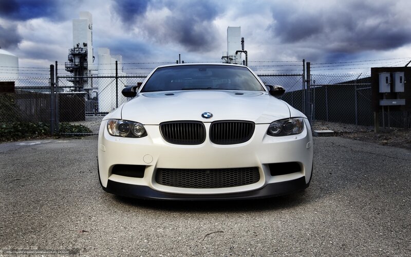 White BMW M3 Car — Dramatic, Photograph