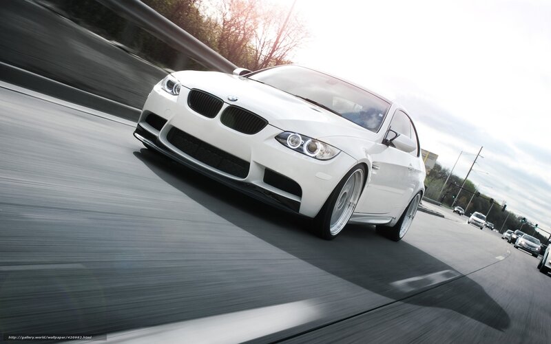 White BMW M3 Car — Dynamic, Afternoon, Photograph