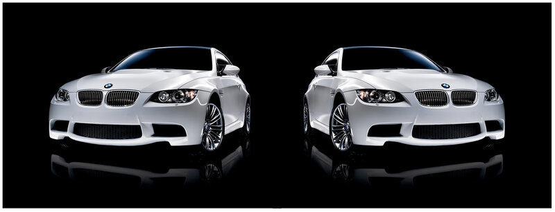 White BMW M3 Cars — Dramatic