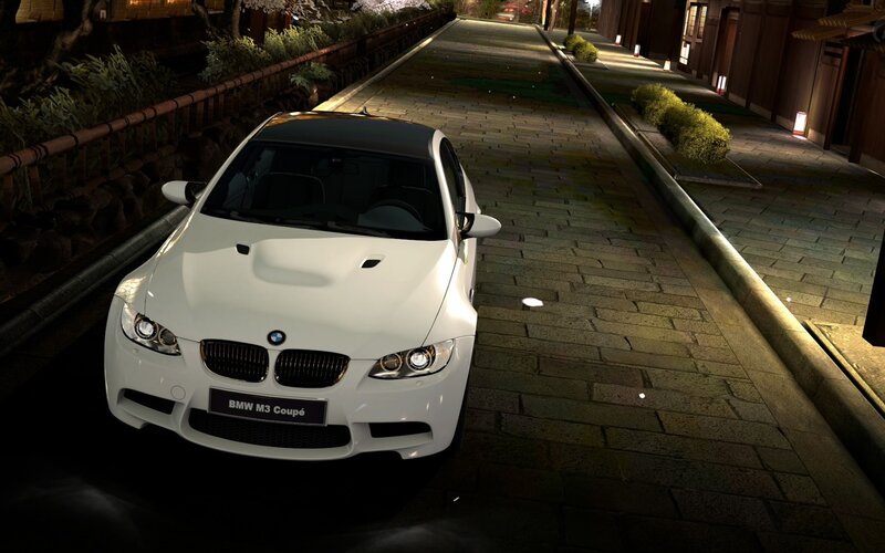 White BMW M3 Coupe at night