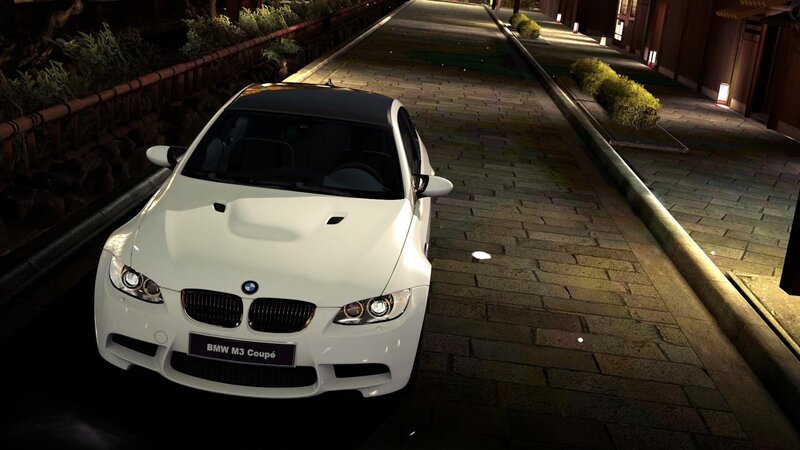 White BMW M3 Coupe at night