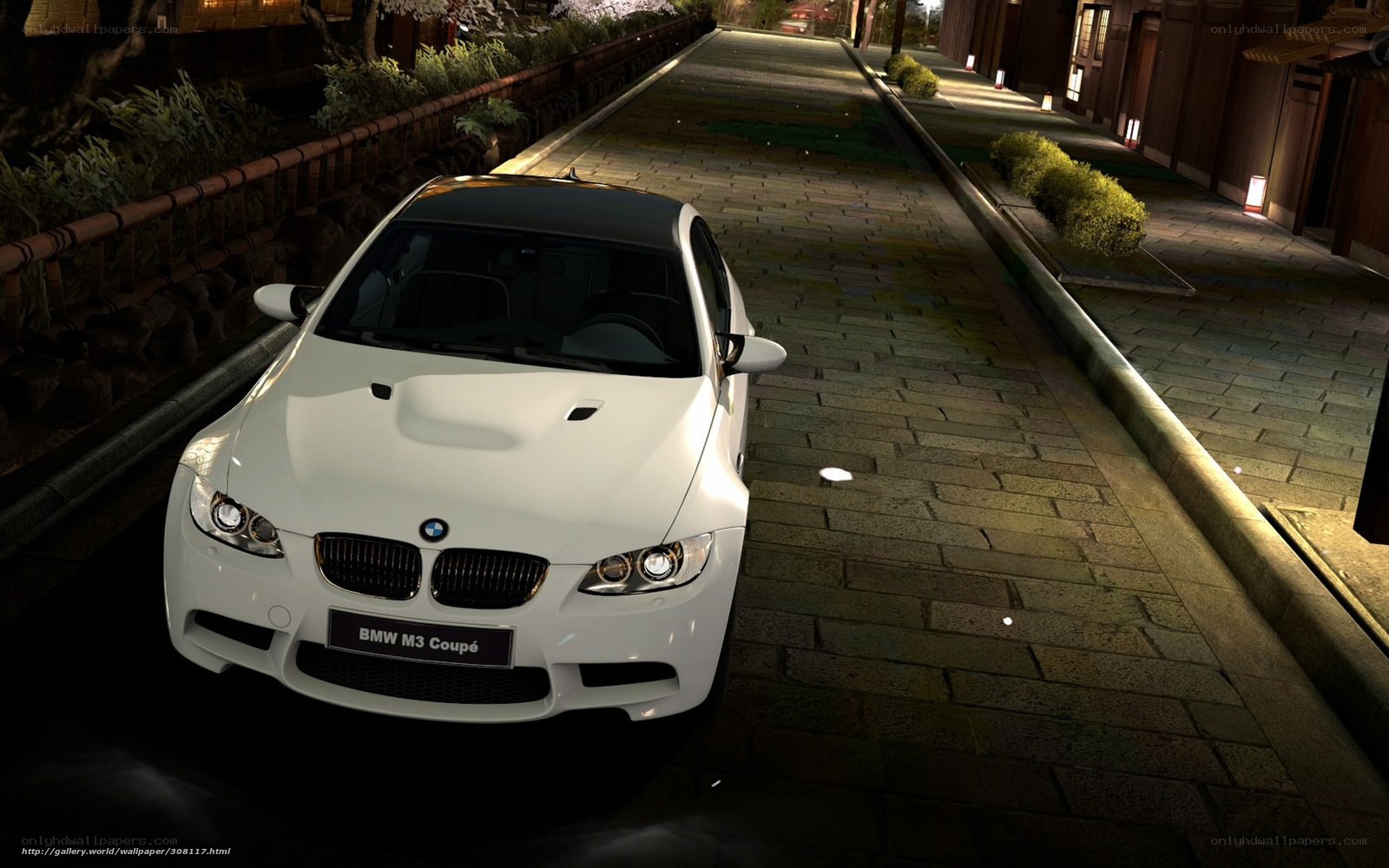 White BMW M3 Coupe at night