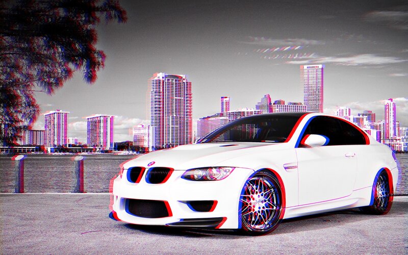 White Bmw M3 Coupe — Dramatic, Digital Art