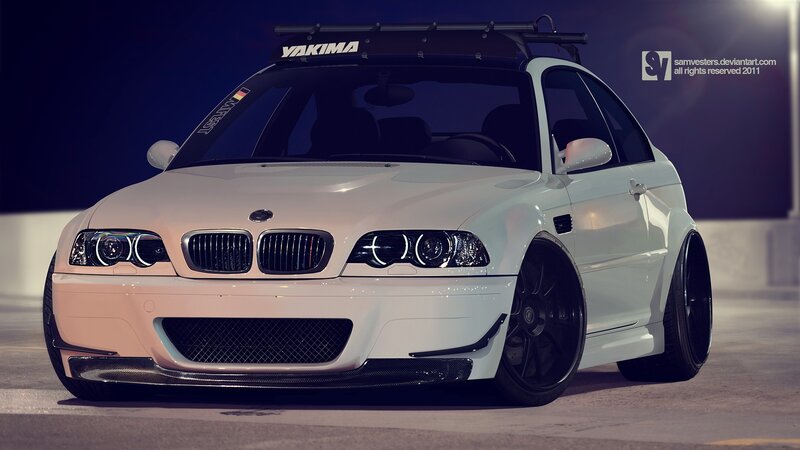 White Bmw M3 Coupe — Dramatic, Night, Digital Art