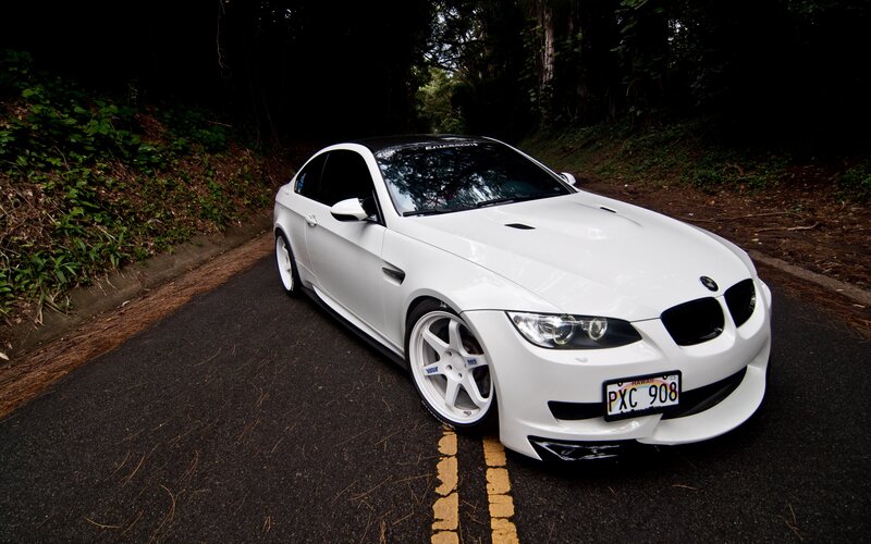 White BMW M3 Coupe — Dramatic, Night, Photograph