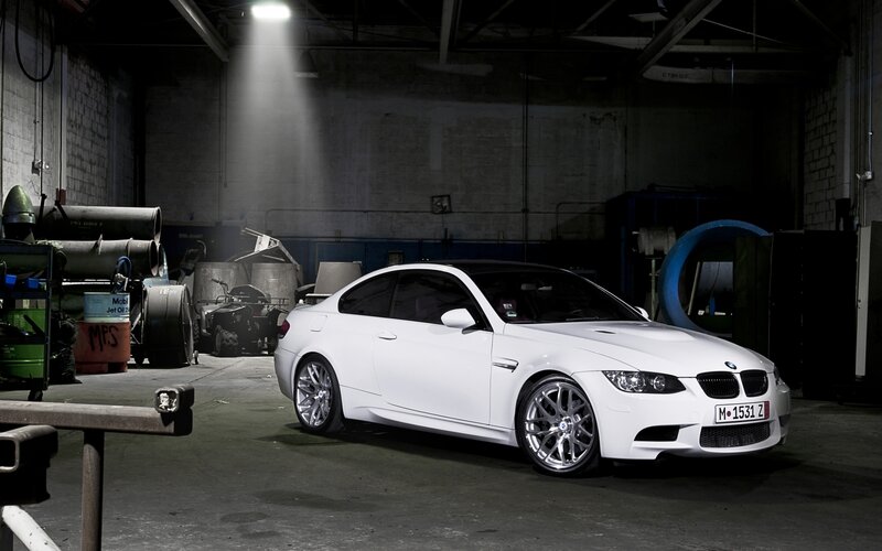 White BMW M3 Coupe — Dramatic, Night