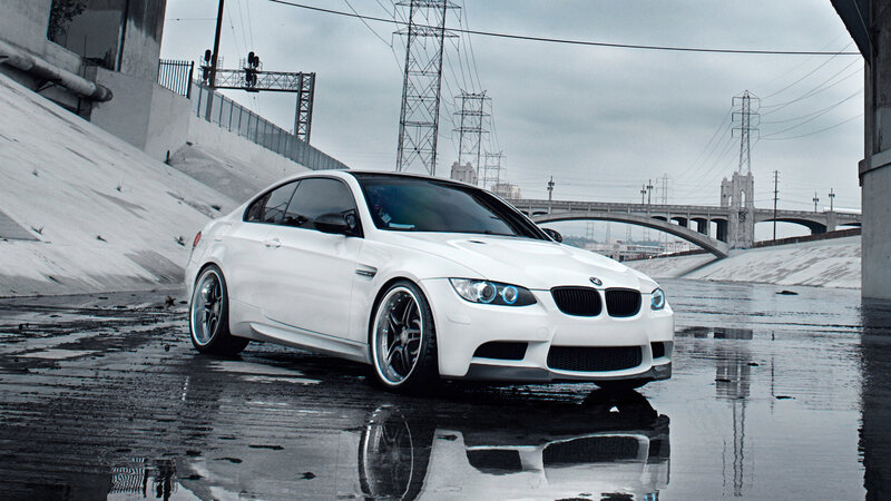 White BMW M3 Coupe — Dramatic, Photograph, Car