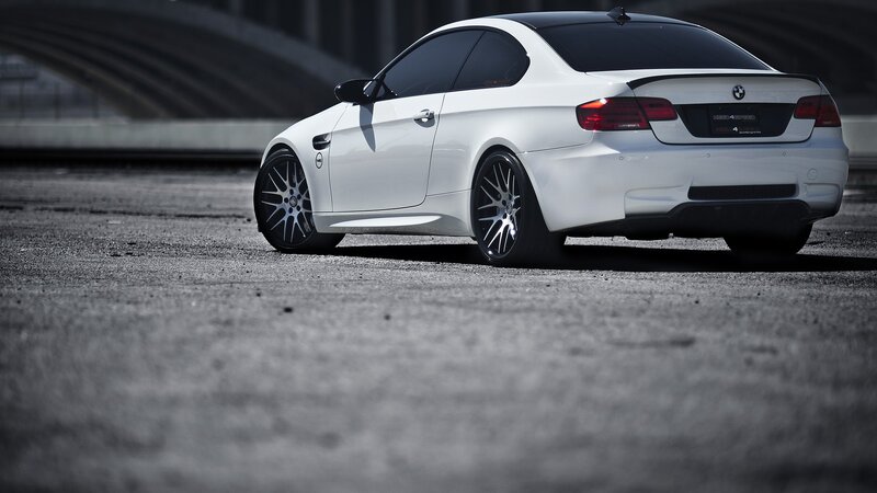 White BMW M3 Coupe — Dramatic, Photograph, Car, Tires, Asphalt