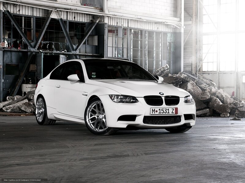 White BMW M3 Coupe — Dramatic, Photograph, Car, Warehouse