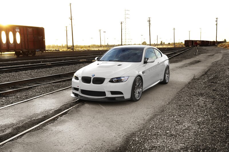 White BMW M3 Coupe — Dramatic, Sunrise