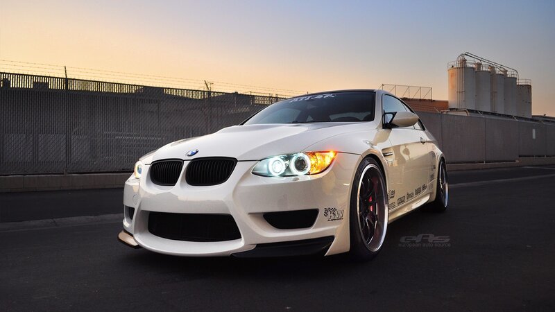 White BMW M3 Coupe — Dramatic, Sunset, Photograph, Car, Silo