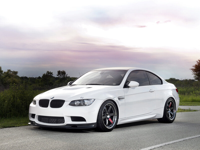 White BMW M3 Coupe — Dramatic, Sunset