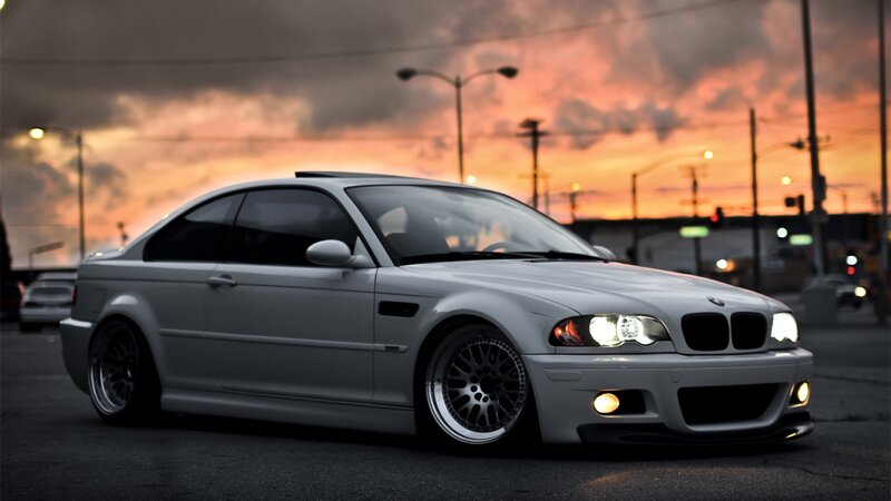 White BMW M3 Coupe — Gray, Dramatic