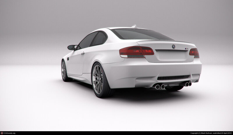 White Bmw M3 Coupe — Neutral, 3d Render, Car