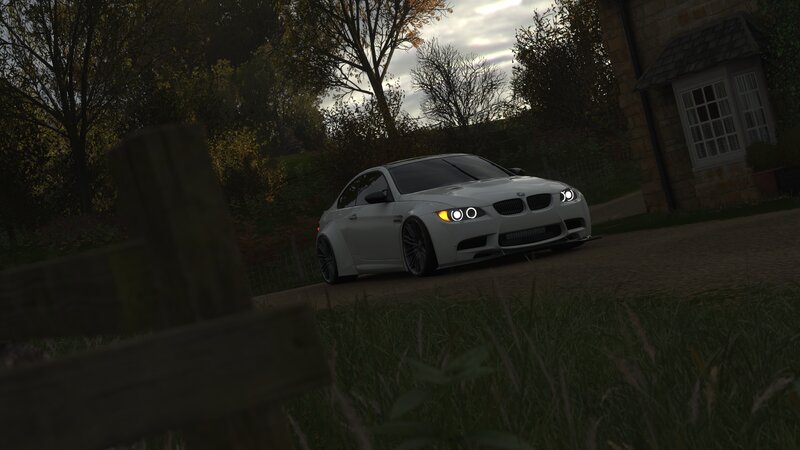 White Bmw M3 Coupe — Serene, Sunset, 3d Render