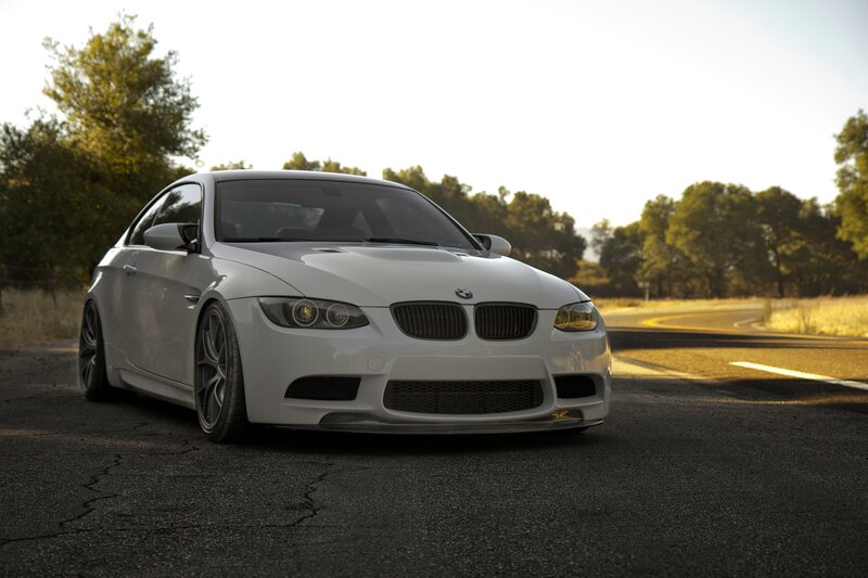 White BMW M3 Coupe — Serene, Sunset