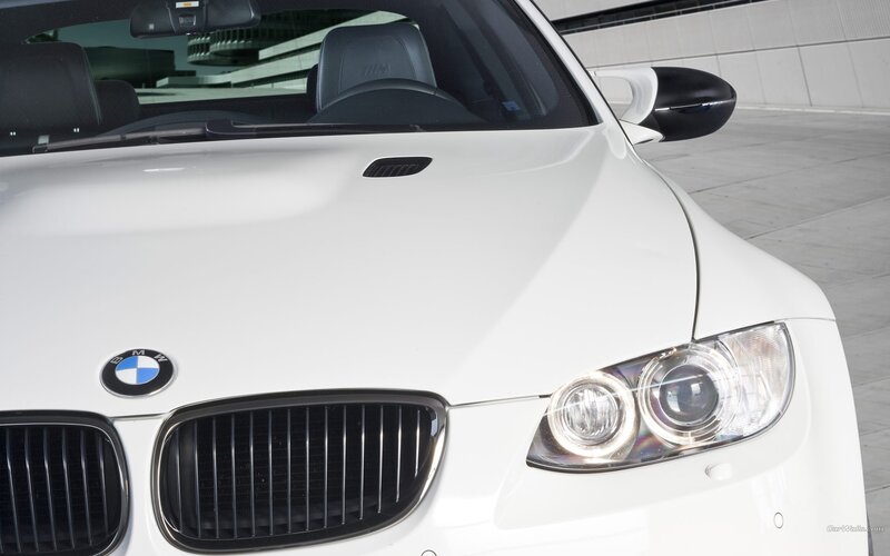 white bmw m3 front view