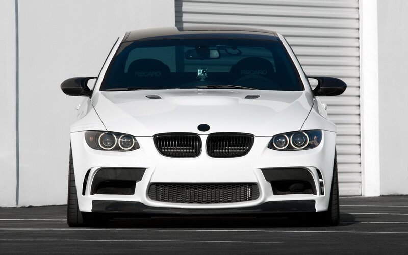 white bmw m3 front view
