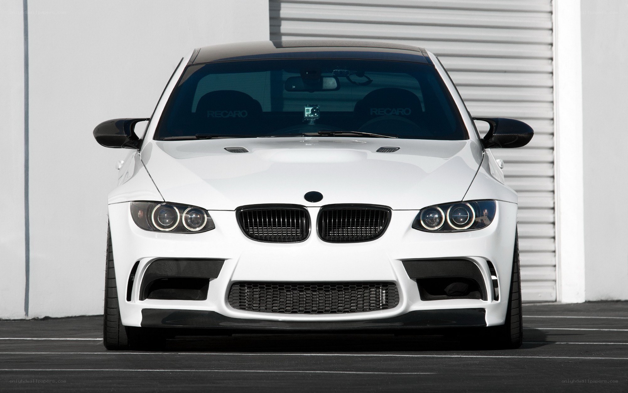 white bmw m3 front view