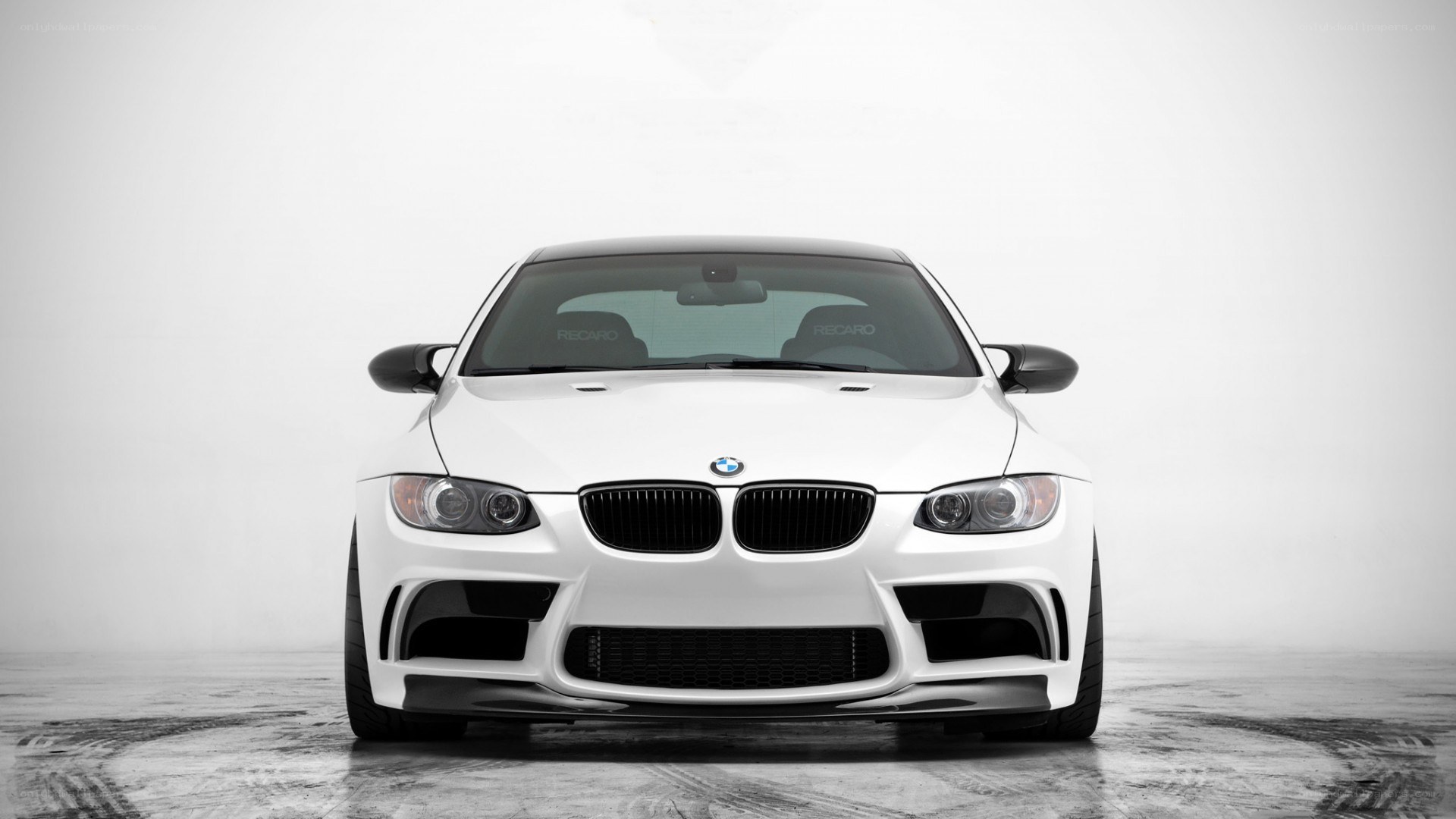 white bmw m3 front view