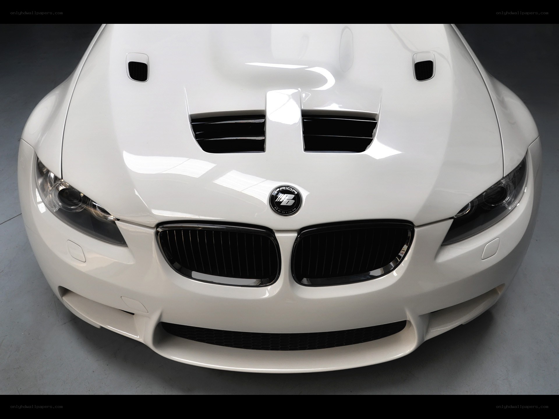 white bmw m3 front view