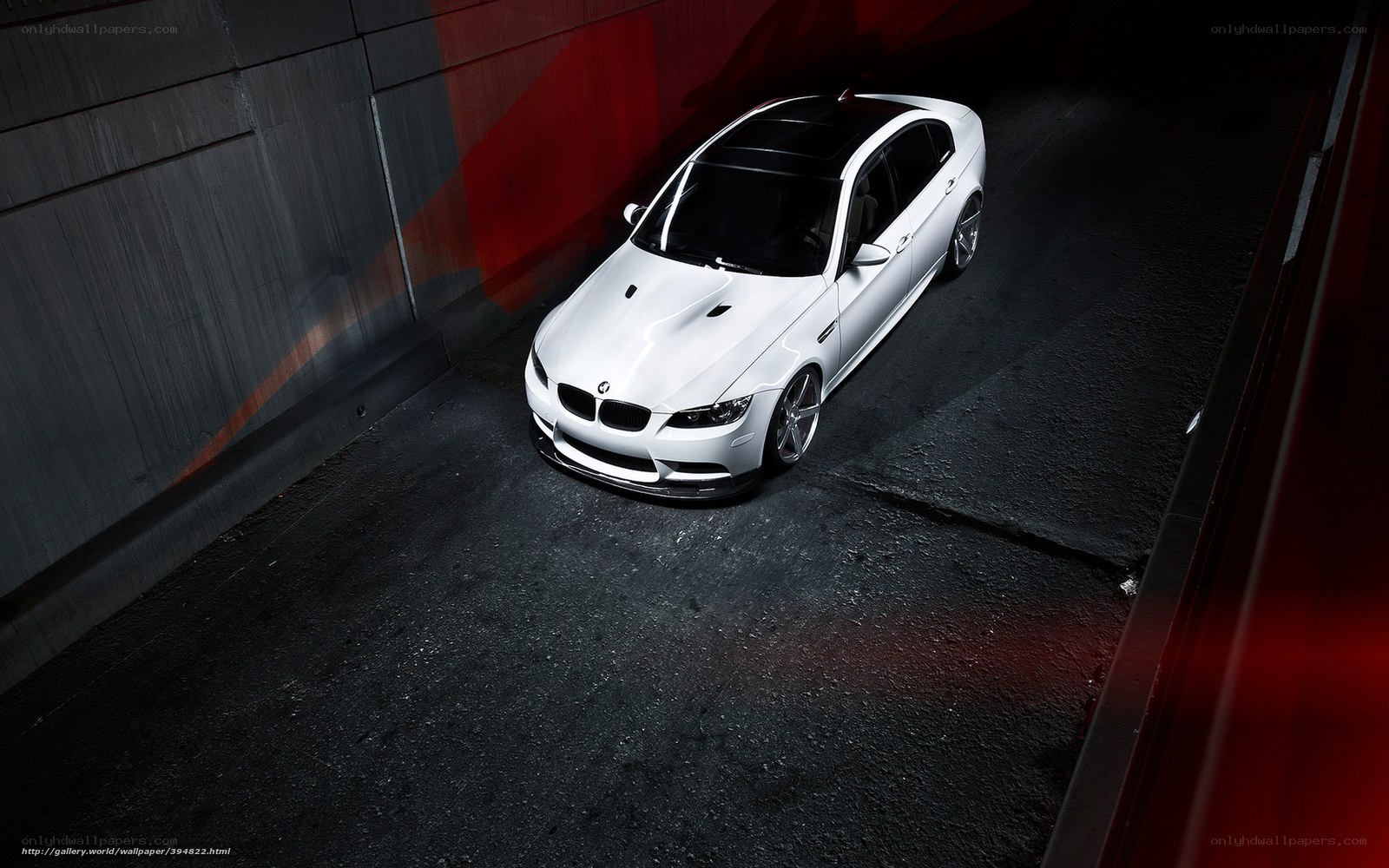 White BMW M3 in a tunnel