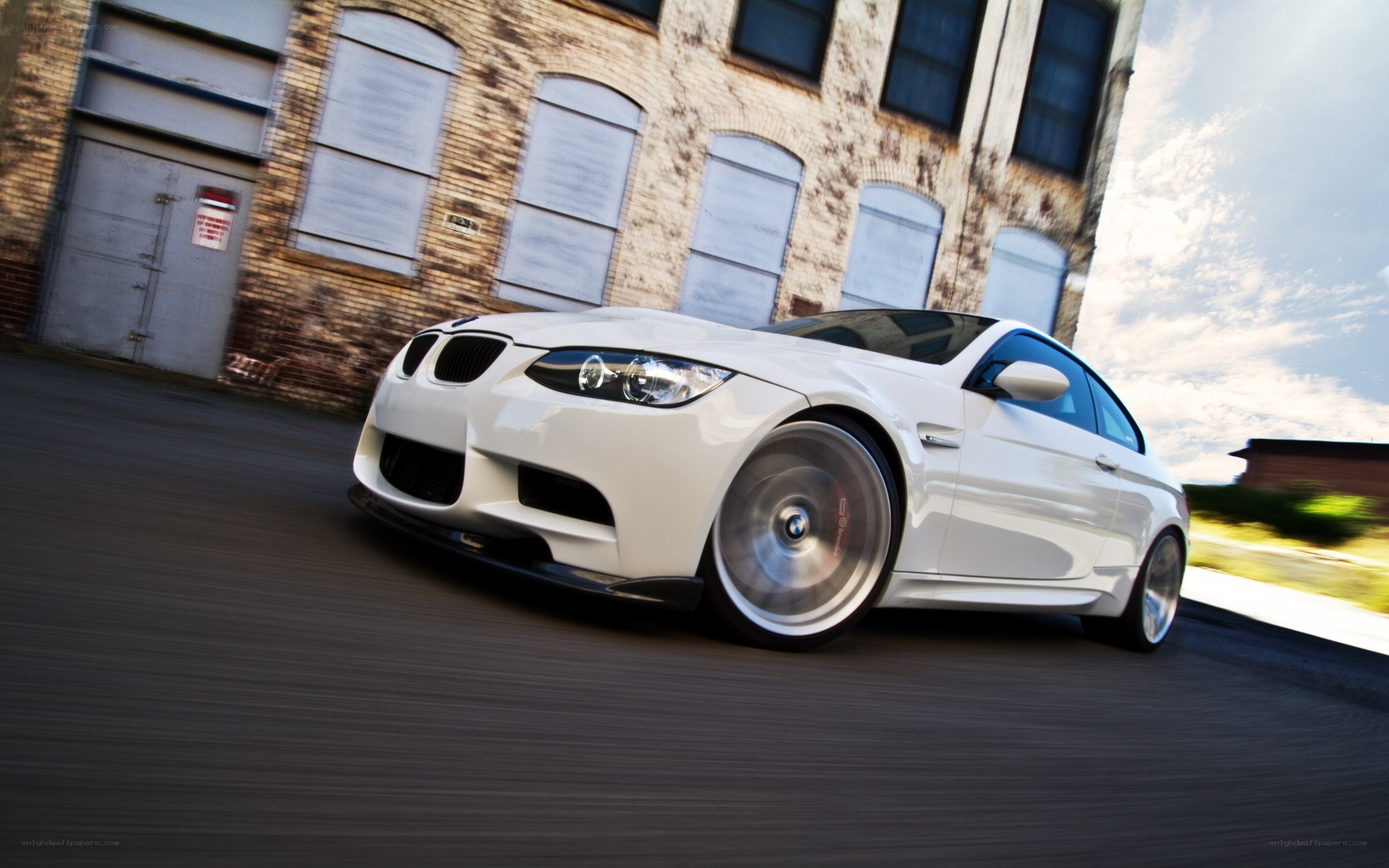 white bmw m3 in motion