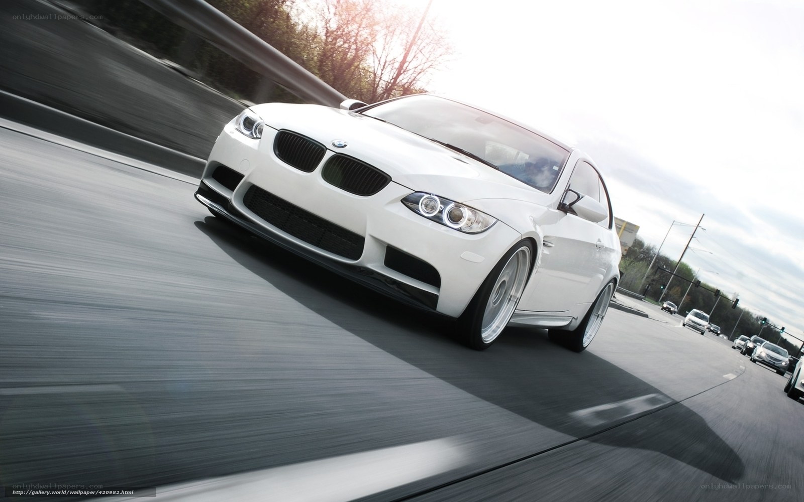 white bmw m3 in motion