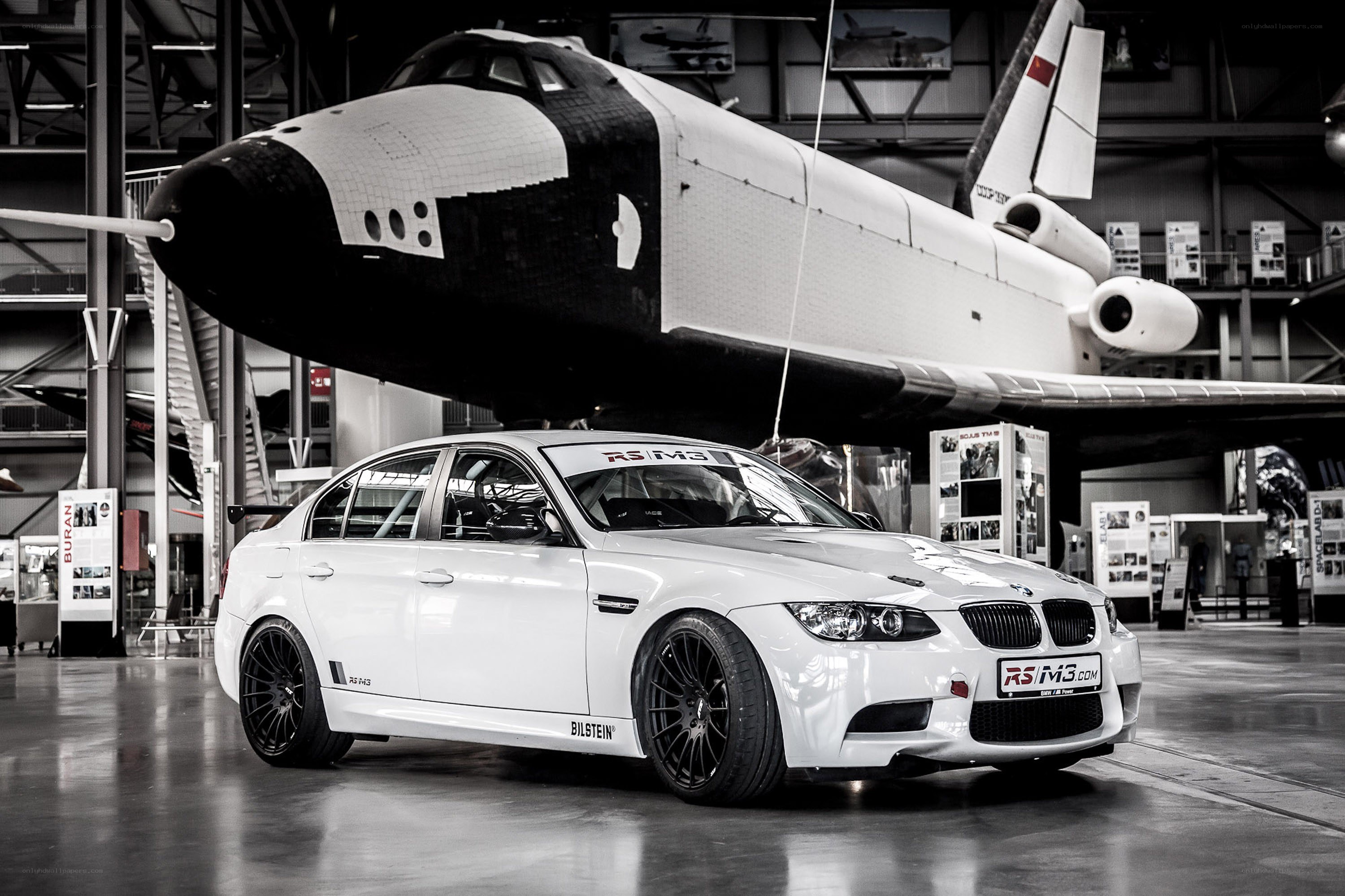 White BMW M3 in museum