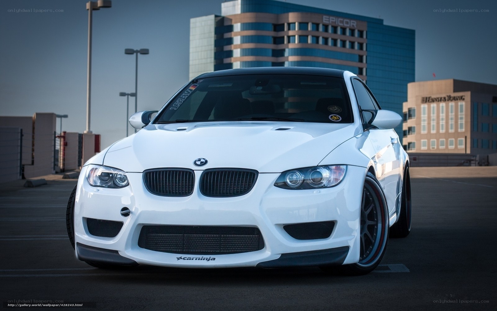 white bmw m3 in parking lot