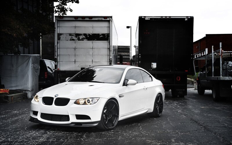 white bmw m3 in parking lot