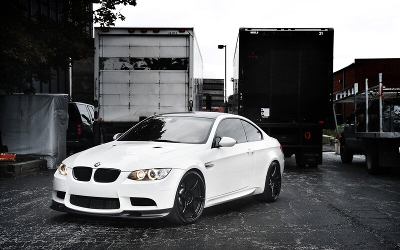 white bmw m3 in parking lot