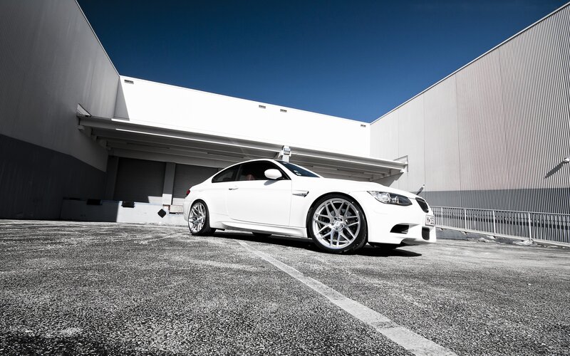 white bmw m3 in parking lot