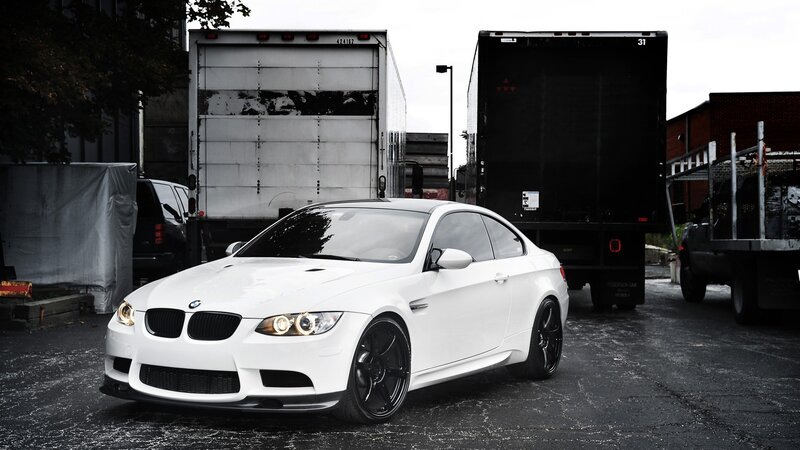 white bmw m3 in parking lot