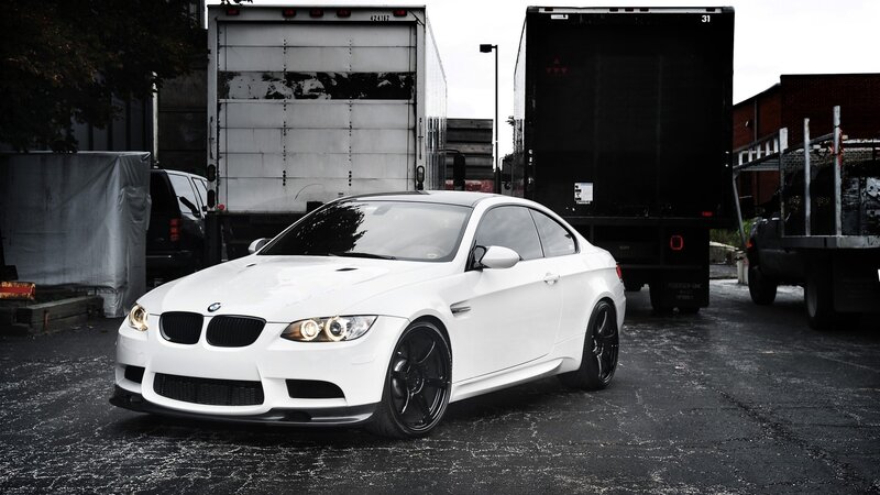 white bmw m3 in parking lot
