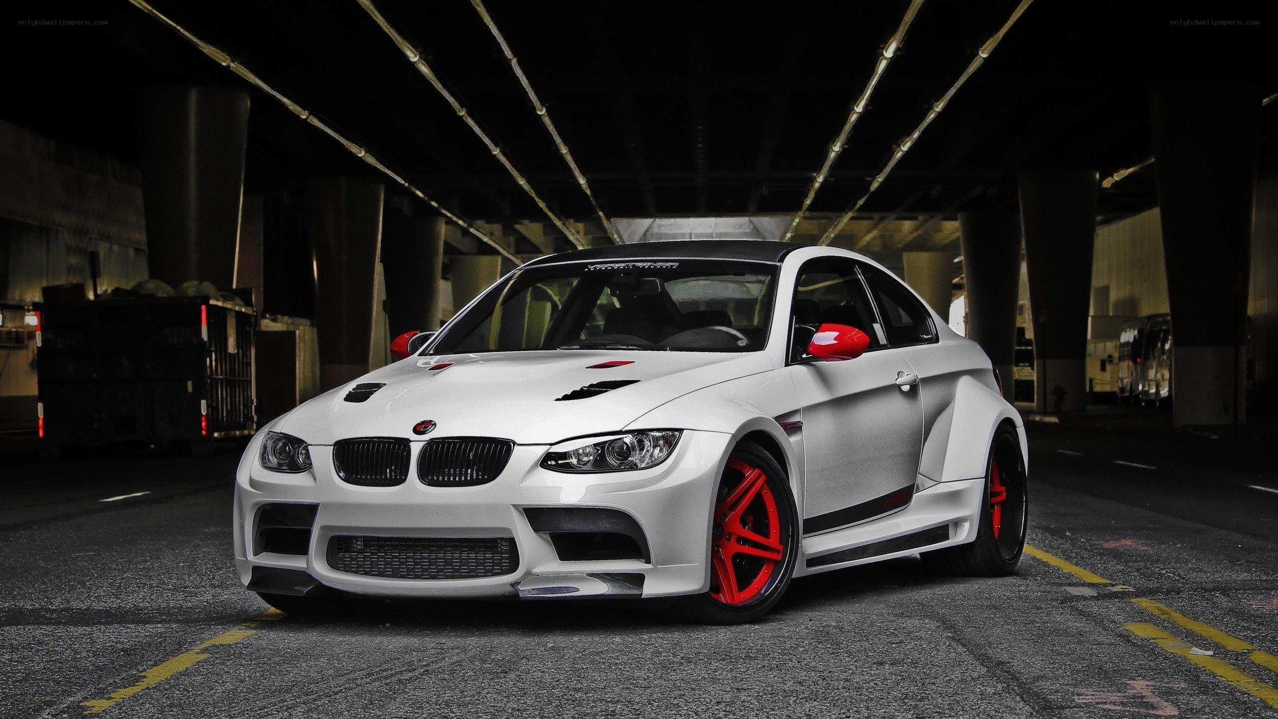 white bmw m3 in tunnel