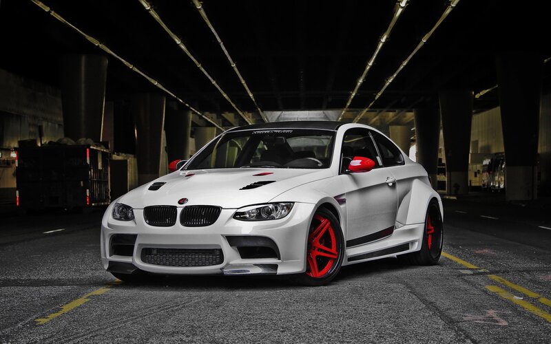 white bmw m3 in tunnel