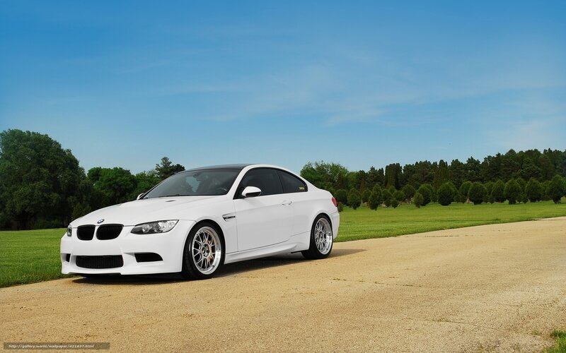 White BMW M3 on a country road