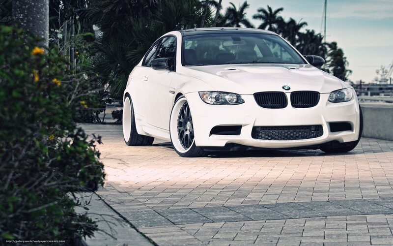 white bmw m3 on a paved path