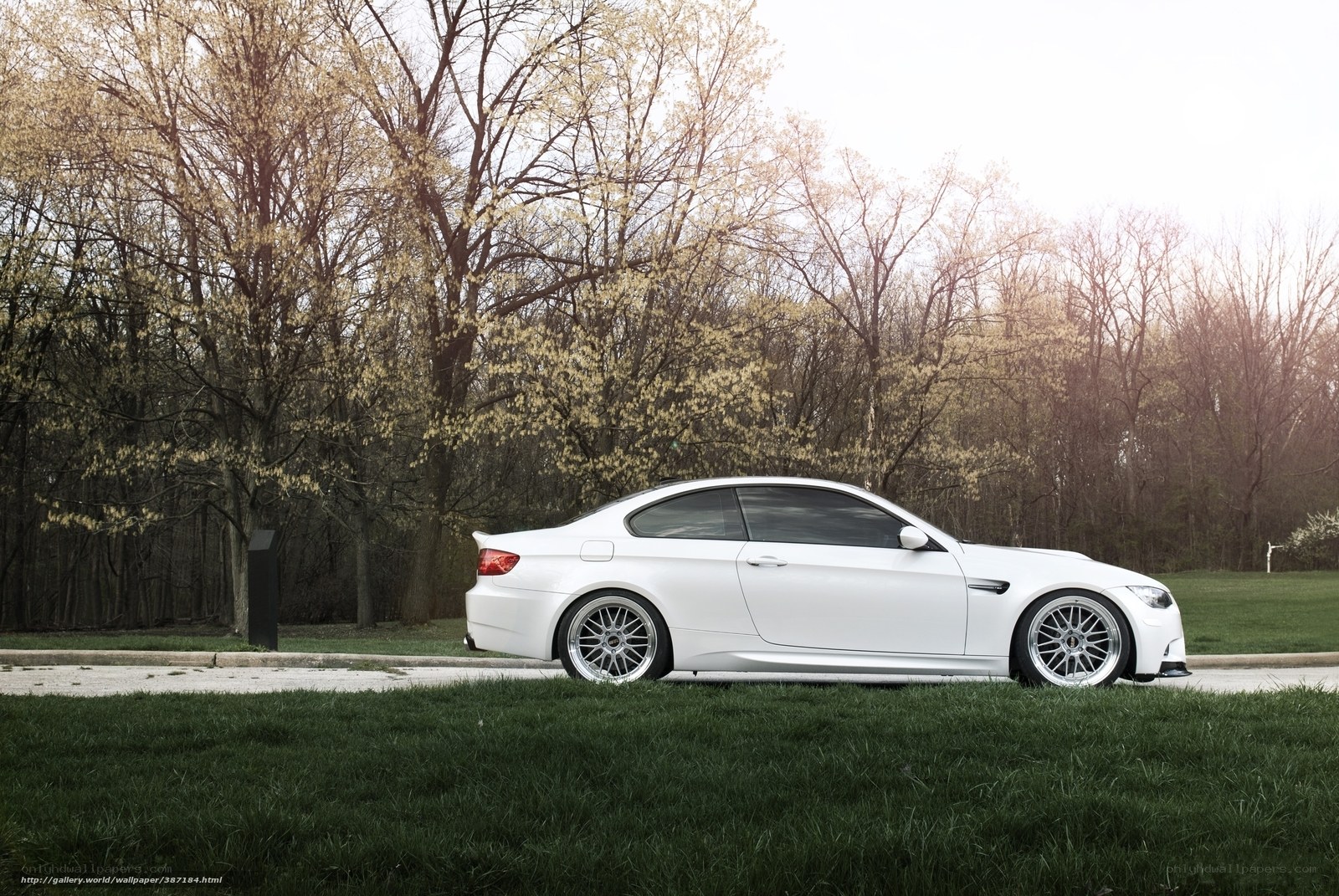 White BMW M3 on a quiet road
