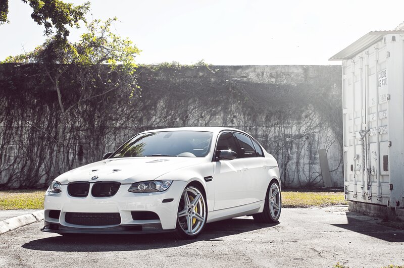 White BMW M3 on a sunny day