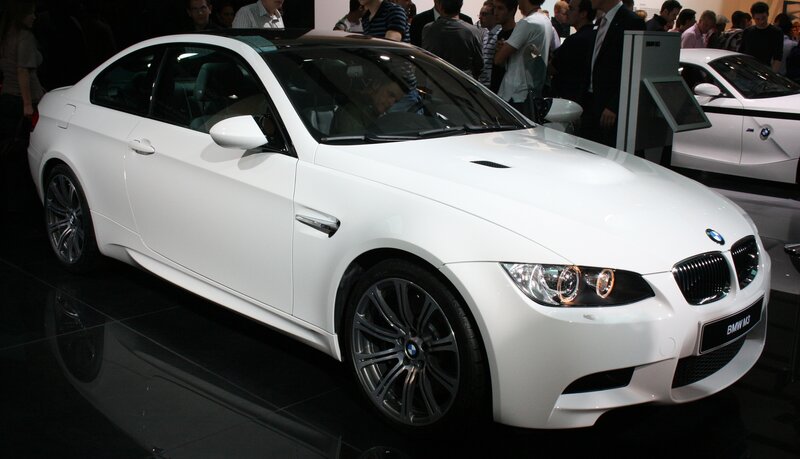 White BMW M3 on display