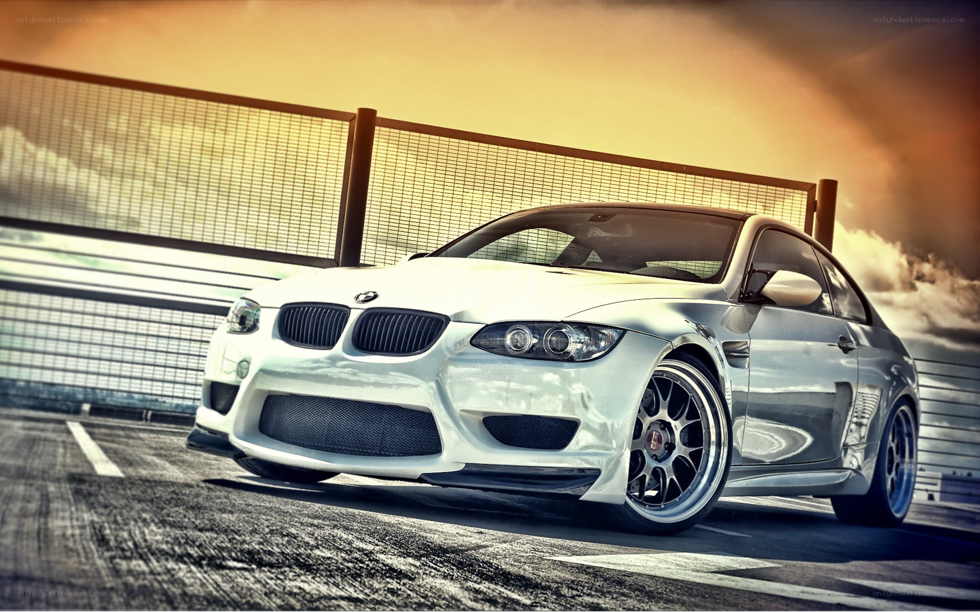 white bmw m3 on track