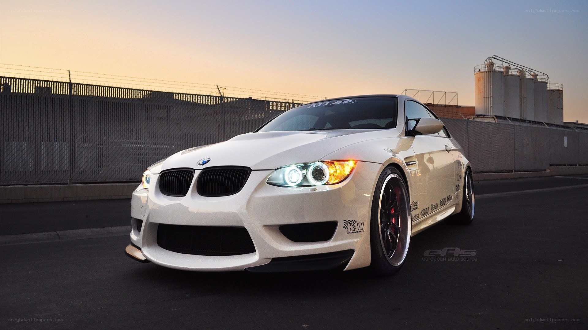 white bmw m3 on track
