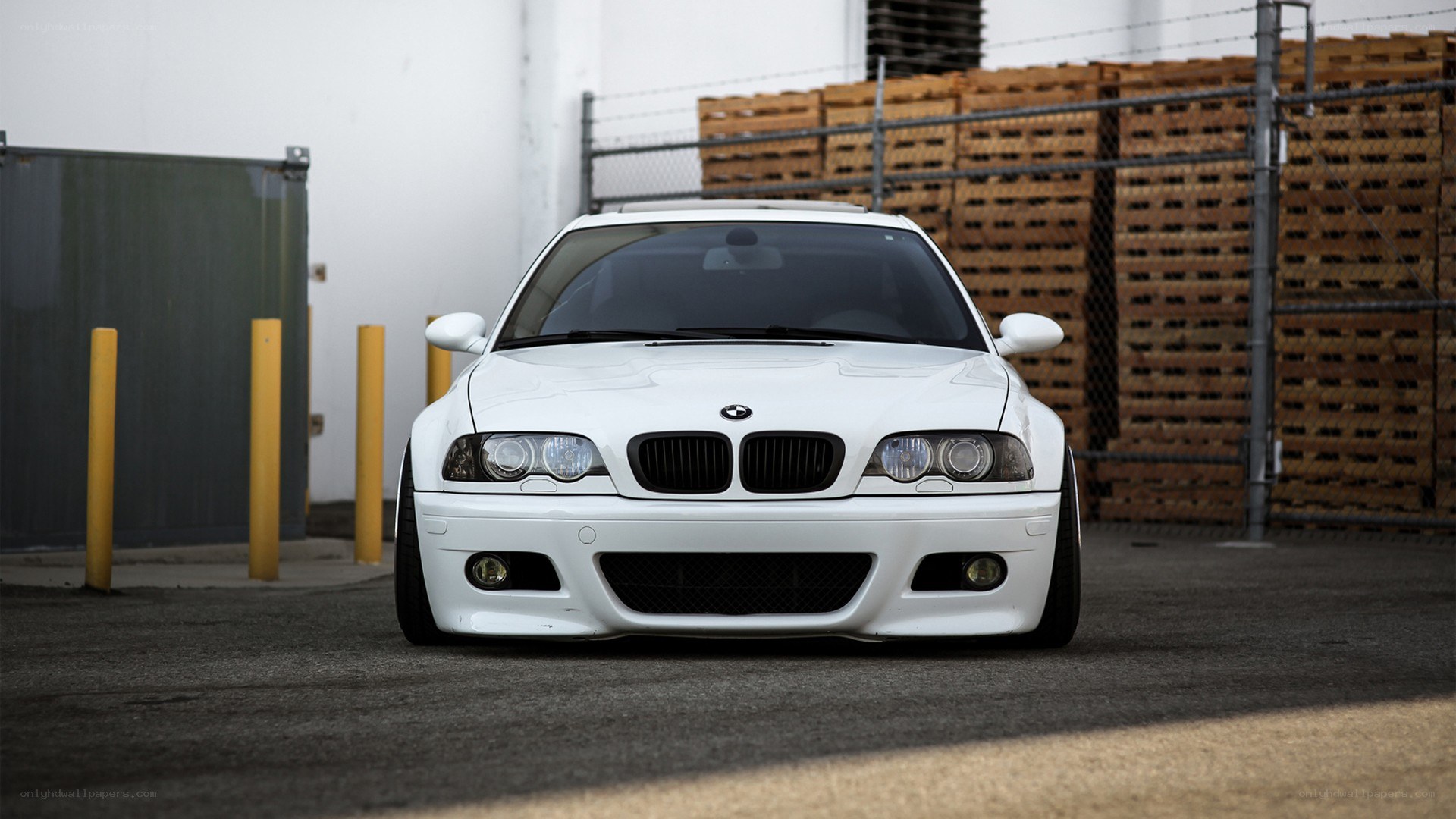 white bmw m3 parked