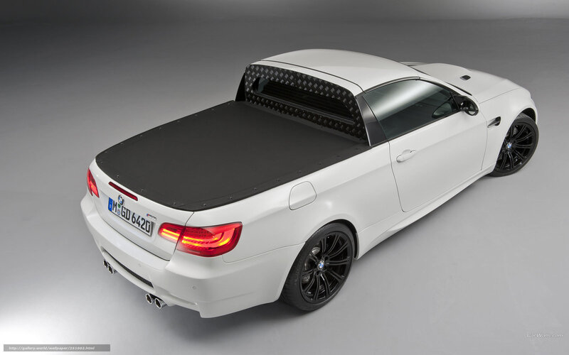 White BMW M3 Pickup — Neutral, Photograph, Black Wheels