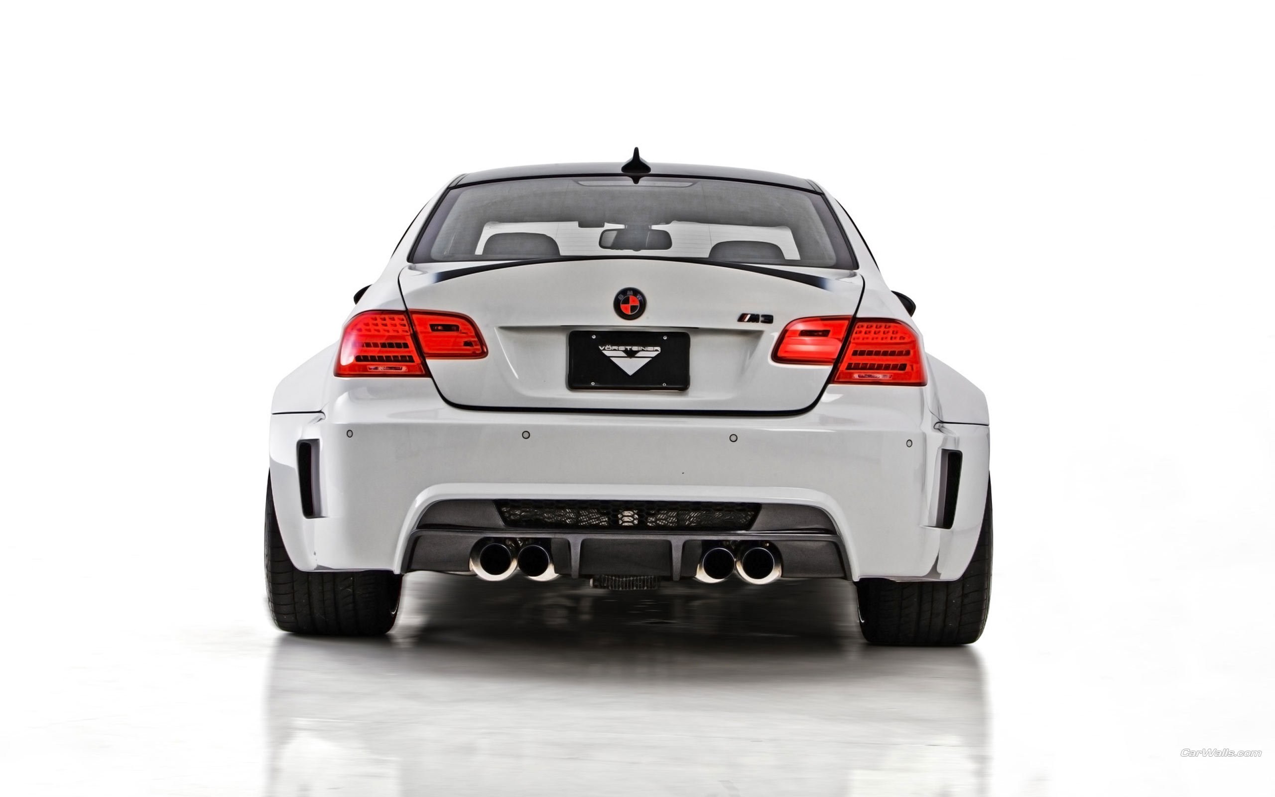 white bmw m3 rear view