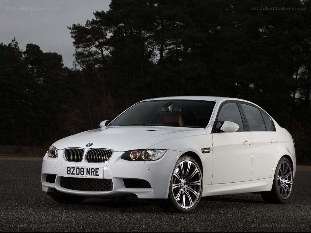 White BMW M3 sedan